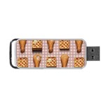 Gingham Chicken Waffles Portable USB Flash (Two Sides)