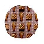 Gingham Chicken Waffles Standard 15  Premium Round Cushion 