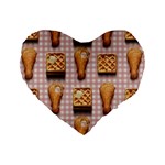 Gingham Chicken Waffles Standard 16  Premium Heart Shape Cushion 