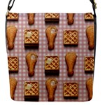 Gingham Chicken Waffles Flap Closure Messenger Bag (S)