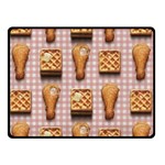 Gingham Chicken Waffles Double Sided Fleece Blanket (Small)