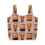 Gingham Chicken Waffles Full Print Recycle Bag (M)