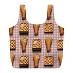 Gingham Chicken Waffles Full Print Recycle Bag (L)