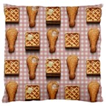 Gingham Chicken Waffles Large Flano Cushion Case (One Side)