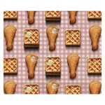 Gingham Chicken Waffles Double Sided Flano Blanket (Small)