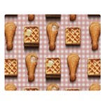 Gingham Chicken Waffles Double Sided Flano Blanket (Large)