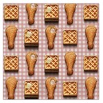 Gingham Chicken Waffles Large Satin Scarf (Square)