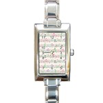 Rainbow Music Notes Rectangle Italian Charm Watch