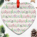 Rainbow Music Notes Ornament (Heart)