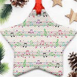 Rainbow Music Notes Ornament (Star)