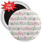 Rainbow Music Notes 3  Magnet (100 pack)