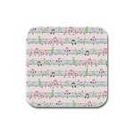 Rainbow Music Notes Rubber Square Coaster (4 pack)