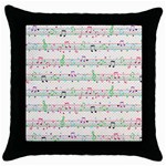 Rainbow Music Notes Throw Pillow Case (Black)