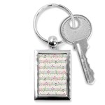 Rainbow Music Notes Key Chain (Rectangle)