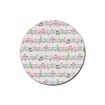 Rainbow Music Notes Rubber Coaster (Round)