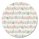 Rainbow Music Notes Magnet 5  (Round)