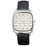 Rainbow Music Notes Square Metal Watch