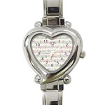 Rainbow Music Notes Heart Italian Charm Watch