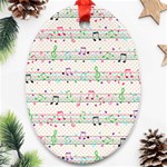 Rainbow Music Notes Oval Ornament (Two Sides)