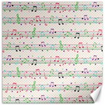 Rainbow Music Notes Canvas 16  x 16 