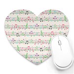 Rainbow Music Notes Heart Mousepad