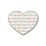 Rainbow Music Notes Rubber Heart Coaster (4 pack)