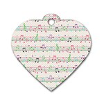 Rainbow Music Notes Dog Tag Heart (One Side)