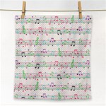 Rainbow Music Notes Face Towel