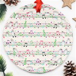 Rainbow Music Notes Ornament (Round Filigree)