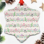 Rainbow Music Notes Ornament (Snowflake)