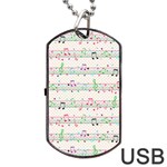 Rainbow Music Notes Dog Tag USB Flash (One Side)