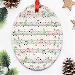 Rainbow Music Notes Oval Filigree Ornament (Two Sides)