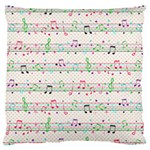 Rainbow Music Notes Large Cushion Case (One Side)