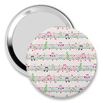 Rainbow Music Notes 3  Handbag Mirror