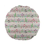 Rainbow Music Notes Standard 15  Premium Round Cushion 