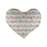 Rainbow Music Notes Standard 16  Premium Heart Shape Cushion 