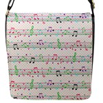 Rainbow Music Notes Flap Closure Messenger Bag (S)