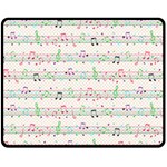 Rainbow Music Notes Double Sided Fleece Blanket (Medium)