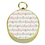 Rainbow Music Notes Gold Compass