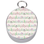 Rainbow Music Notes Silver Compass