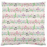 Rainbow Music Notes Standard Flano Cushion Case (Two Sides)