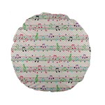 Rainbow Music Notes Standard 15  Premium Flano Round Cushion 