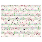 Rainbow Music Notes Double Sided Flano Blanket (Medium)