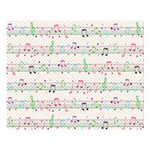 Rainbow Music Notes Double Sided Flano Blanket (Large)