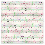 Rainbow Music Notes Large Satin Scarf (Square)