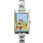 Blue Fly Trap Rectangle Italian Charm Watch