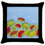 Blue Fly Trap Throw Pillow Case (Black)