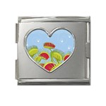 Blue Fly Trap Mega Link Heart Italian Charm (18mm)