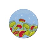 Blue Fly Trap Rubber Coaster (Round)