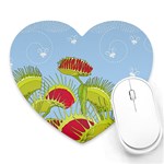 Blue Fly Trap Heart Mousepad